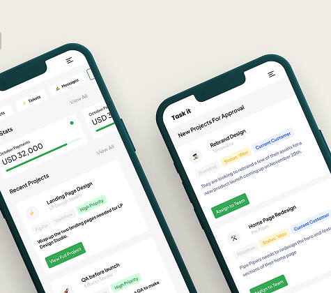 API integration mockup on phones